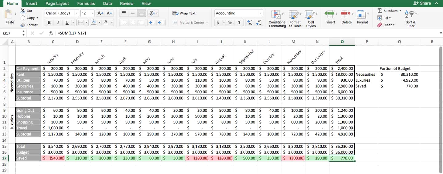 excel collumn width 20 for pc but different on a mac